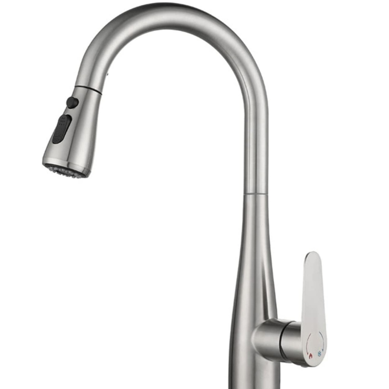 3 Modes Pull-Out Kitchen Faucet 304 Stainless Steel (Color : Matte Grey, Brushed nickel)