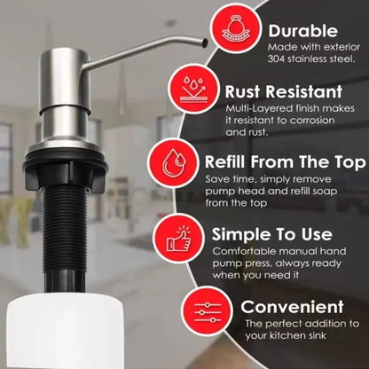 Modern Brushed Kitchen Sink Soap Dispenser Stainless Steel Sink Soap Dispenser