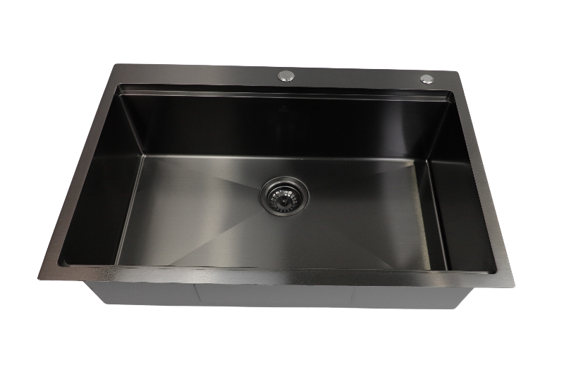 All-in-One Tight Radius Drop-In/Undermount Nano Gunmetal Black Stainless Steel 32 in. Single Bowl Kitchen Sink with Accessories