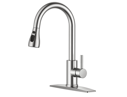 Kitchen Faucet with Pull Down Sprayer, High Arc Single Handle Stainless Steel Sink Faucets 1 or 3 Hole, Kitchen Sink Faucets