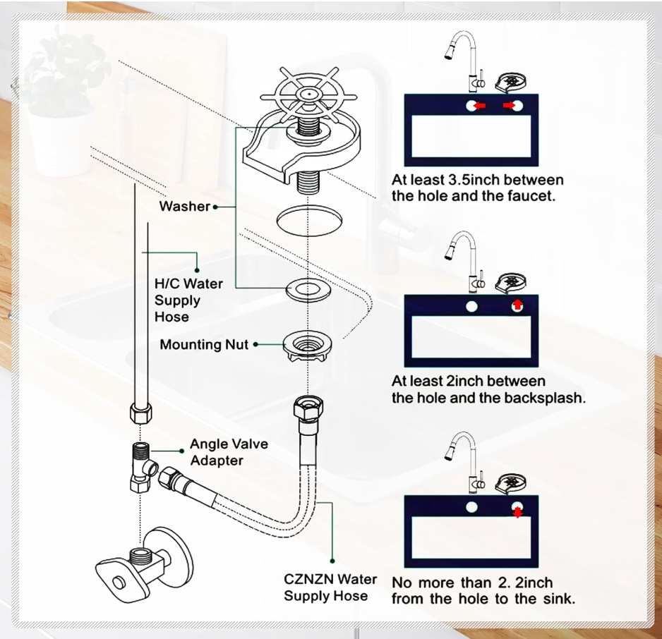 Stainless Steel Cup Washer For Sink, Glass Rinser For Kitchen Sink, Automatic Faucet Cup Cleaner