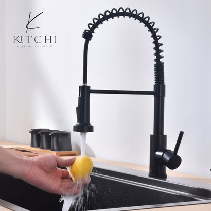 Single Handle Spring Kitchen Sink Faucet with Pull Down